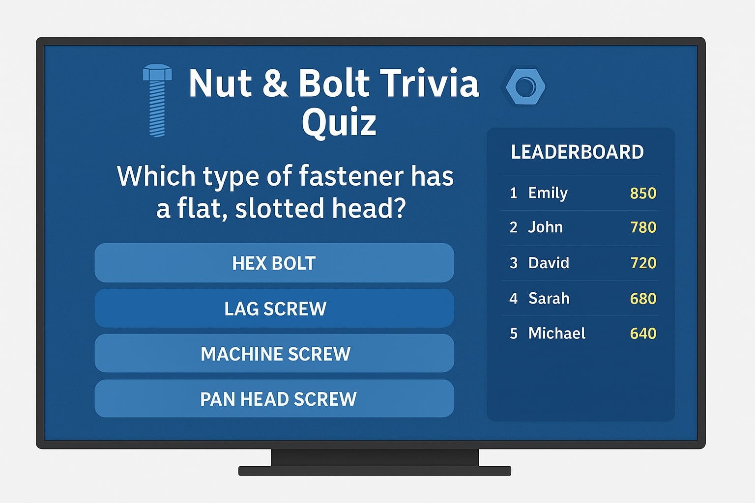 Nut & Bolt Trivia Quiz
